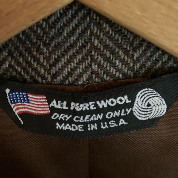 Vintage Benchley Limited Classic Wool Tweed Blazer Leather Wrapped Buttons - Picture 5 of 8